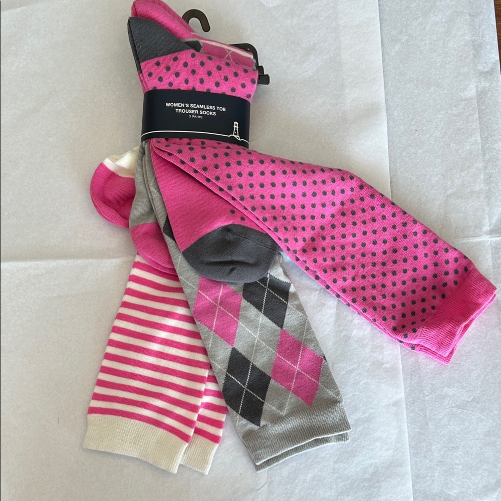 Pink and Gray Women's Socks Set